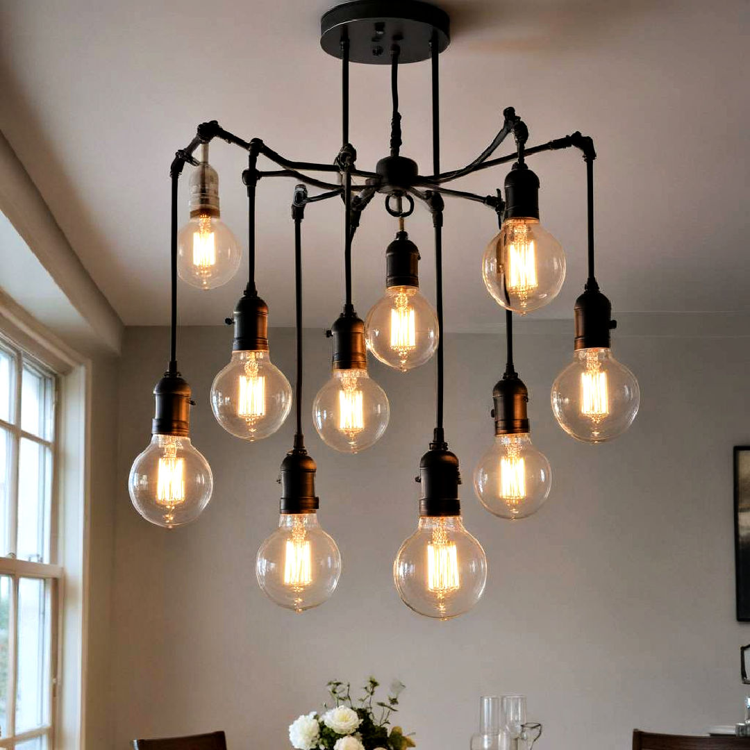 exposed bulb chandeliers