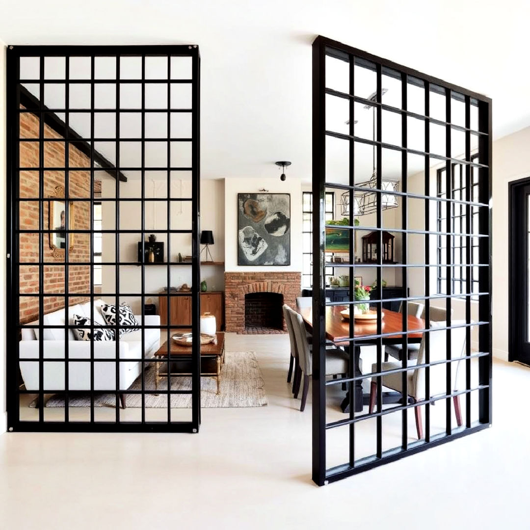 factory windows as room dividers