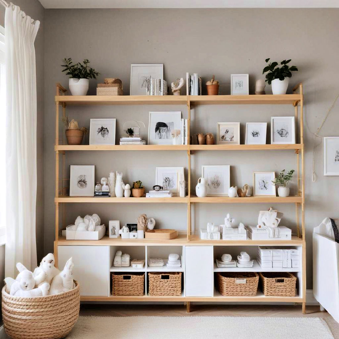 open shelving for essentials