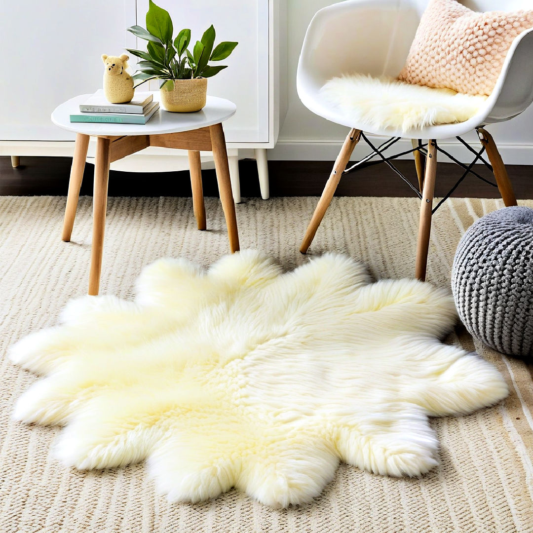 pale yellow sheepskin rug