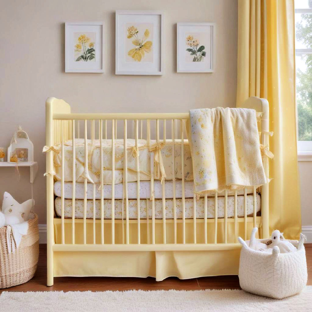 pastel yellow crib bedding