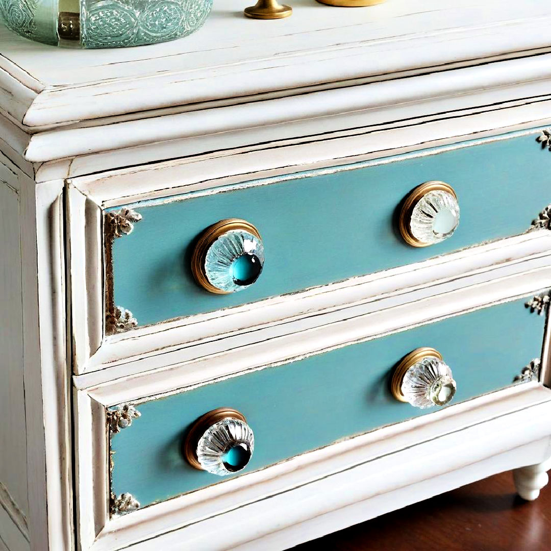 vintage glass knobs on dressers