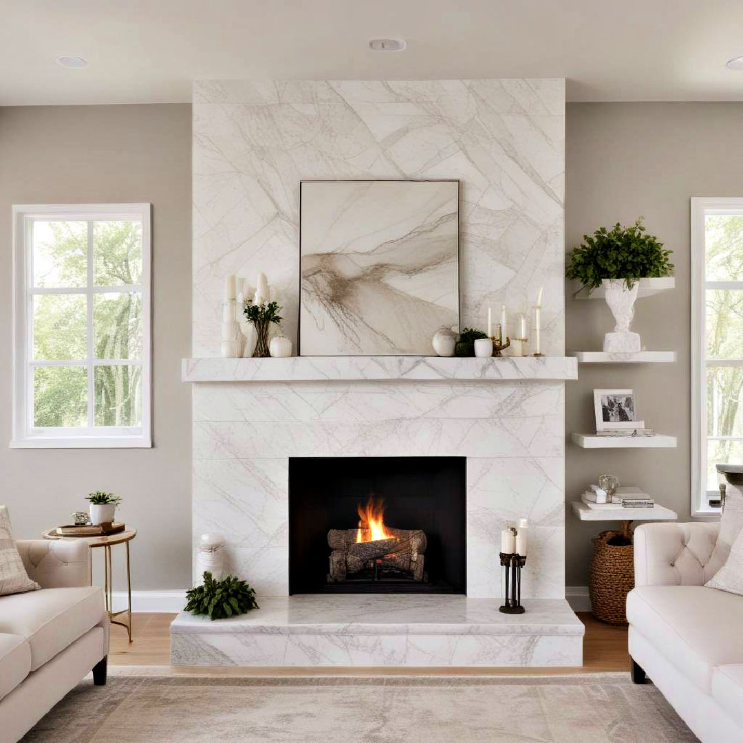 15 White Stone Fireplace Ideas To Try