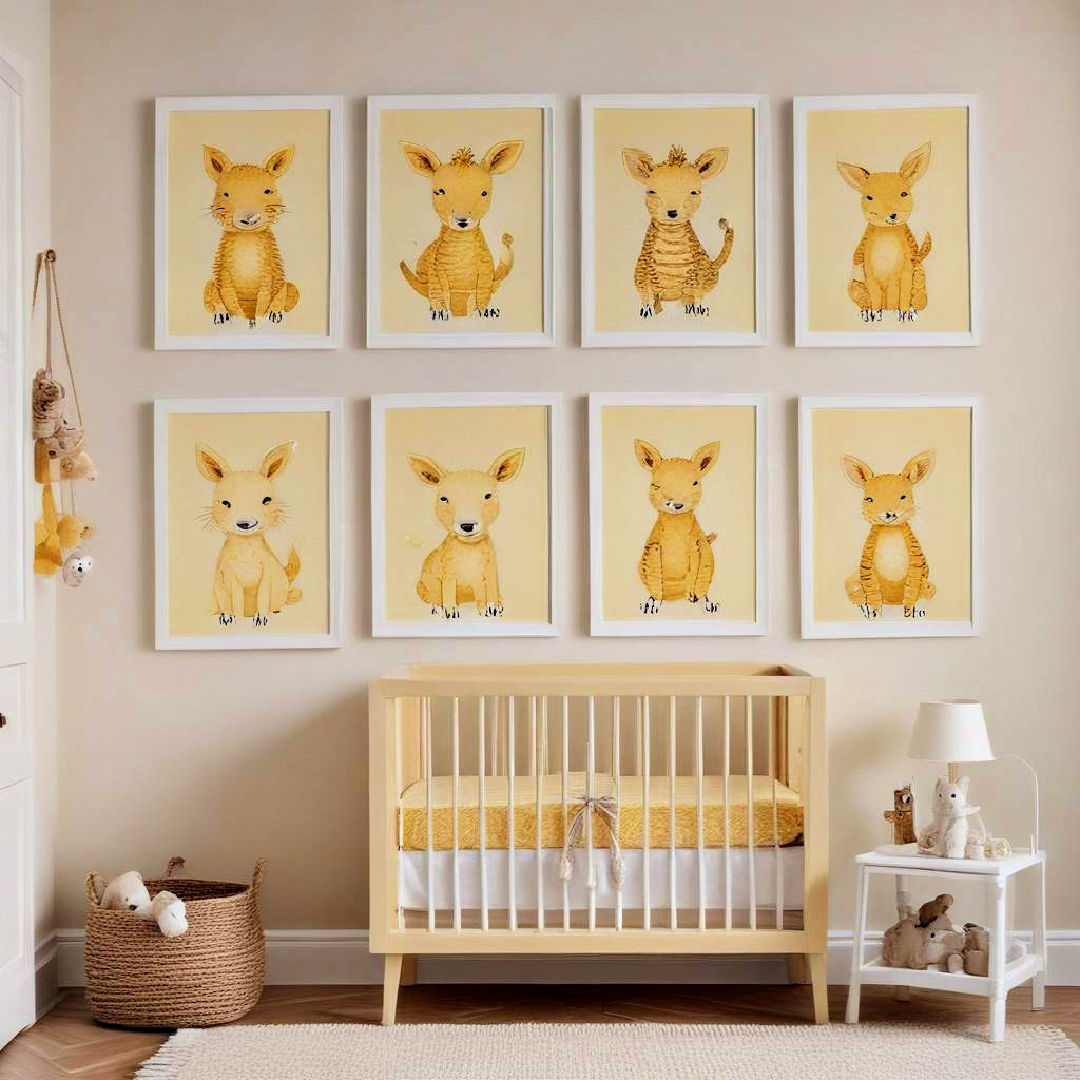 yellow animal themed wall art