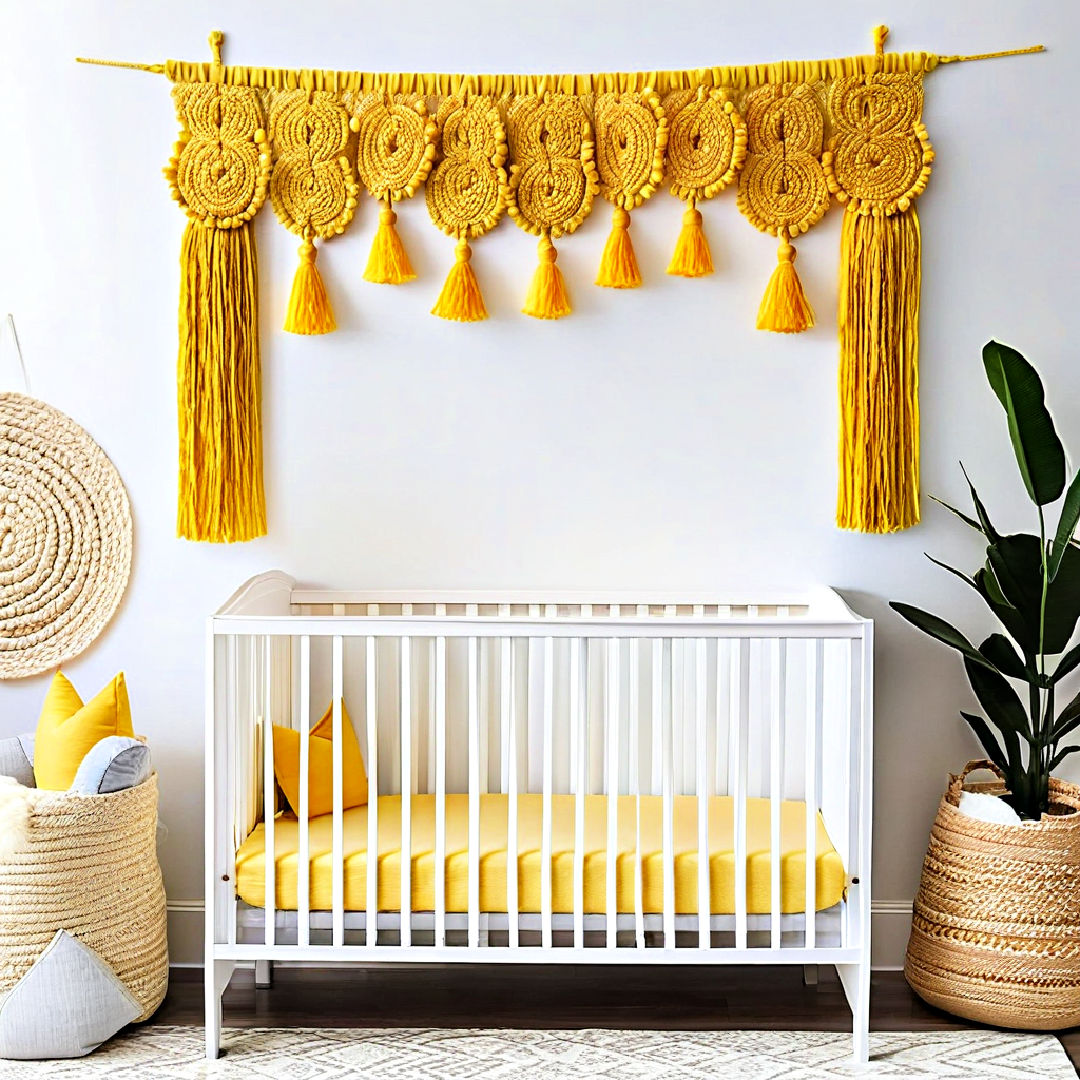 yellow boho tassel garland