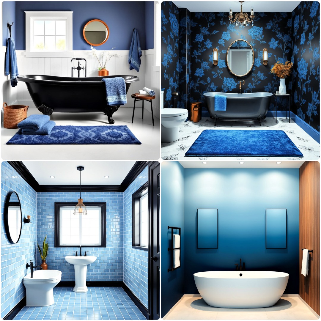 25 Black and Blue Bathroom Ideas for A Luxurious Feel