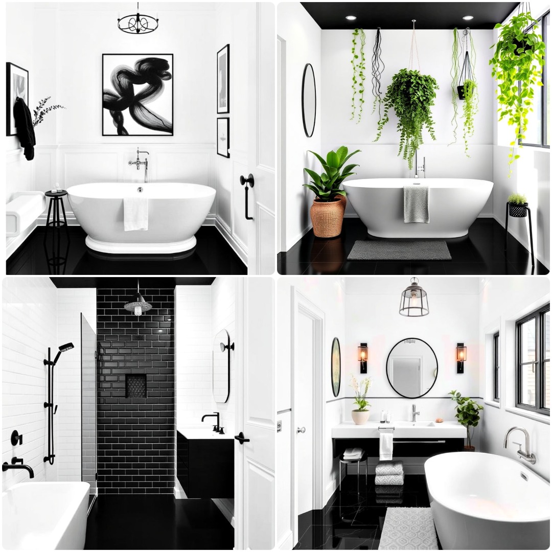 15 Black Floor Bathroom With White Walls Ideas To Try