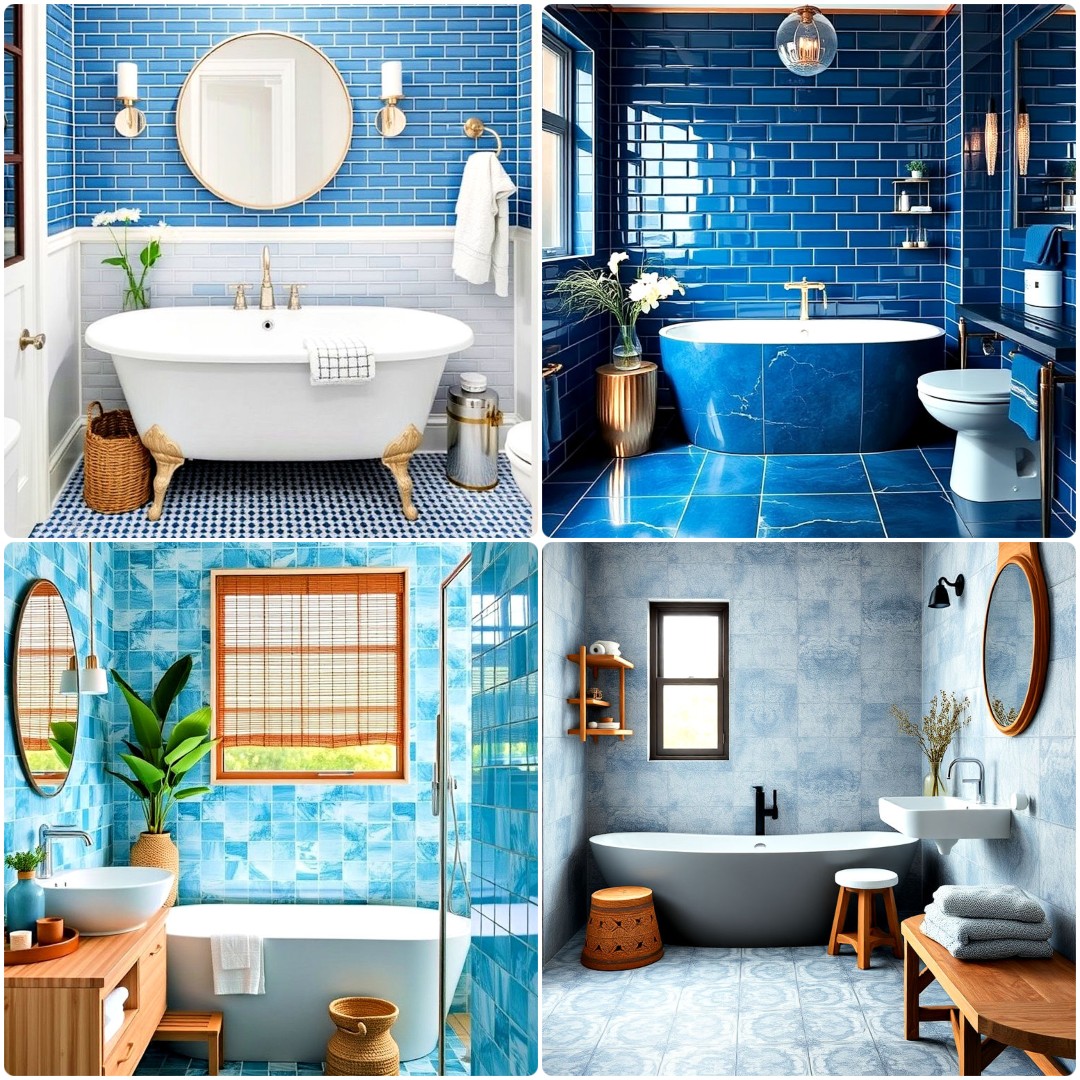 25 Blue Tile Bathroom Ideas for A Fresh and Clean Look