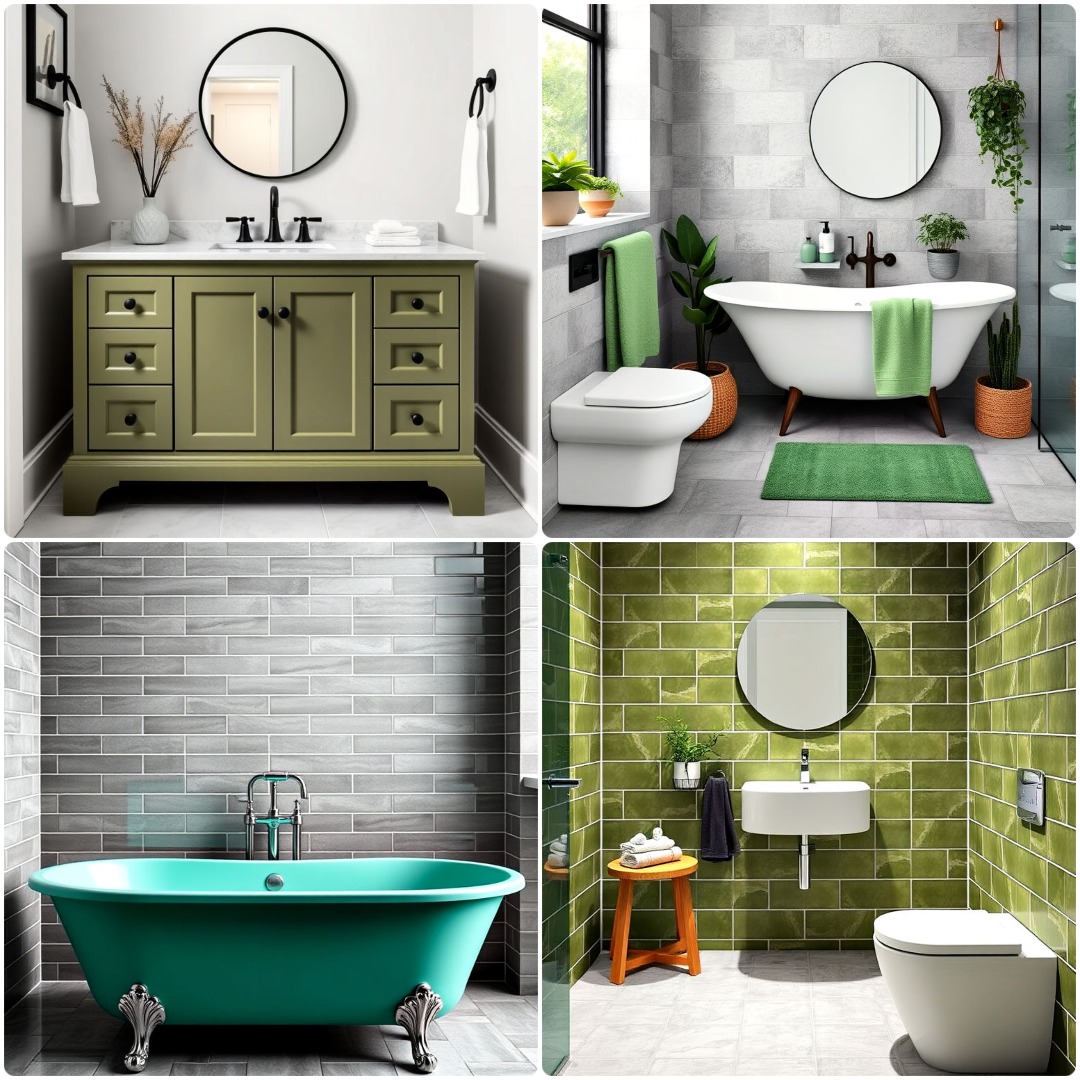 15 Green and Grey Bathroom Ideas for Elegant Homes