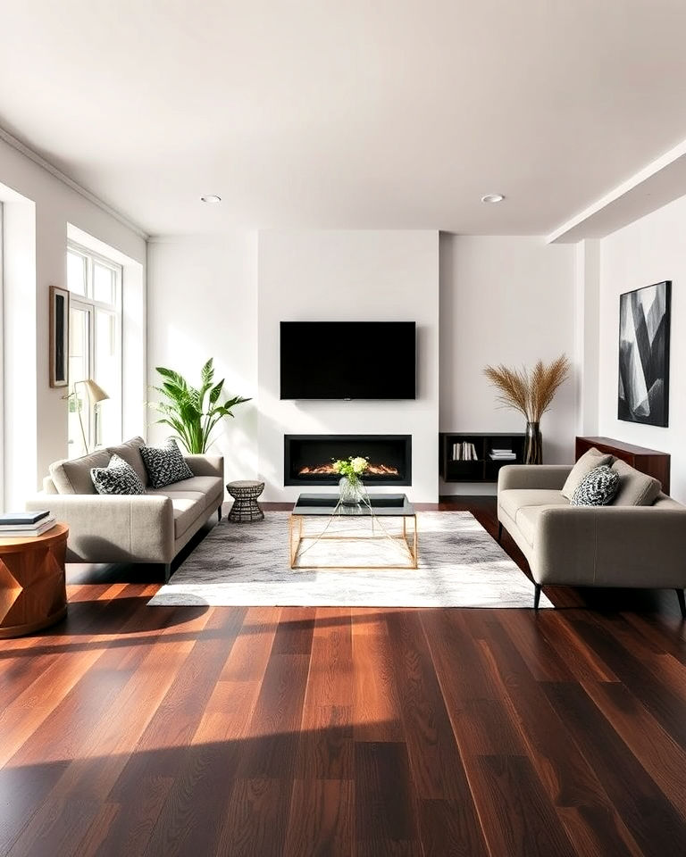 25 Dark Brown Floor Living Room Ideas for Modern Homes