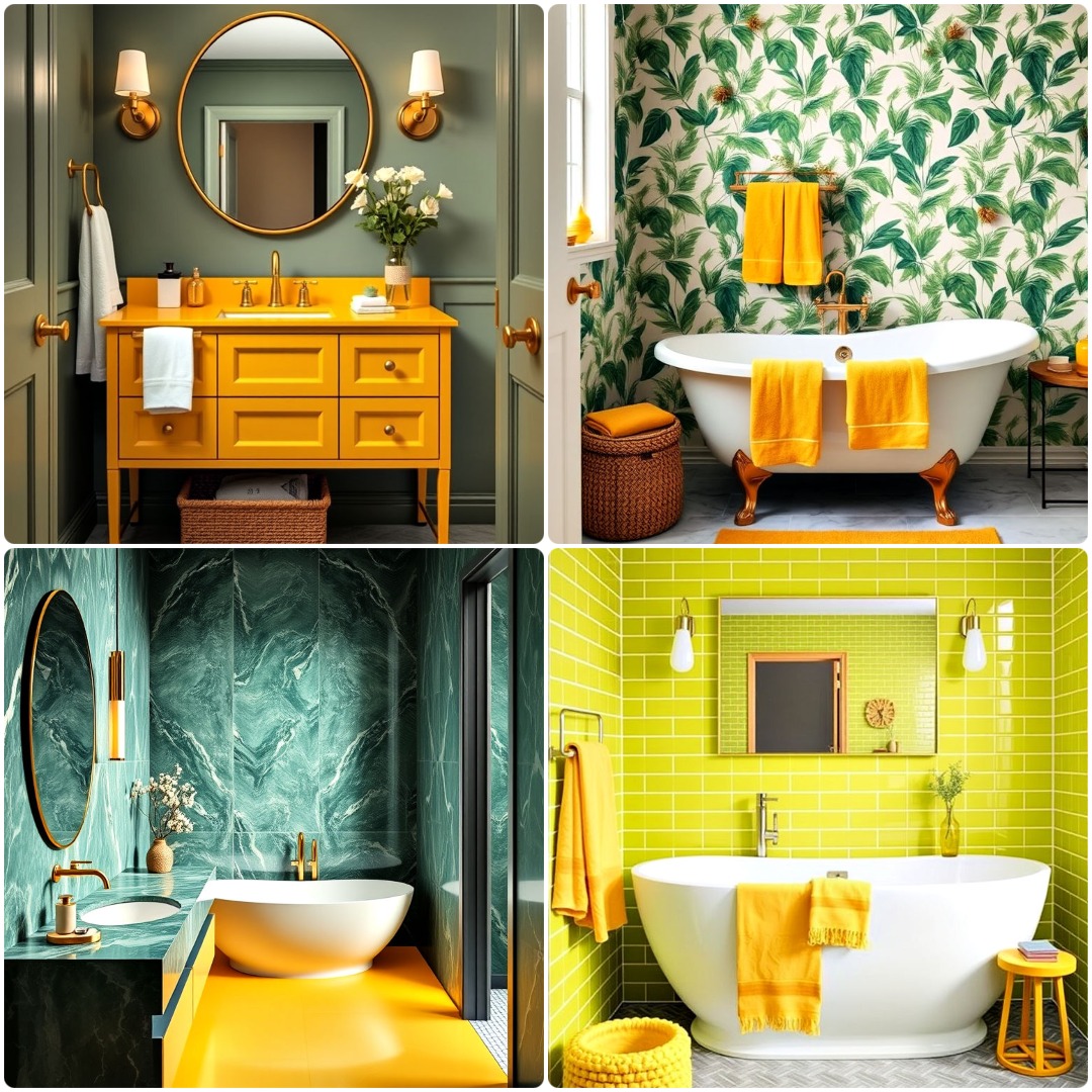 15 Yellow and Green Bathroom Ideas for A Fresh Look