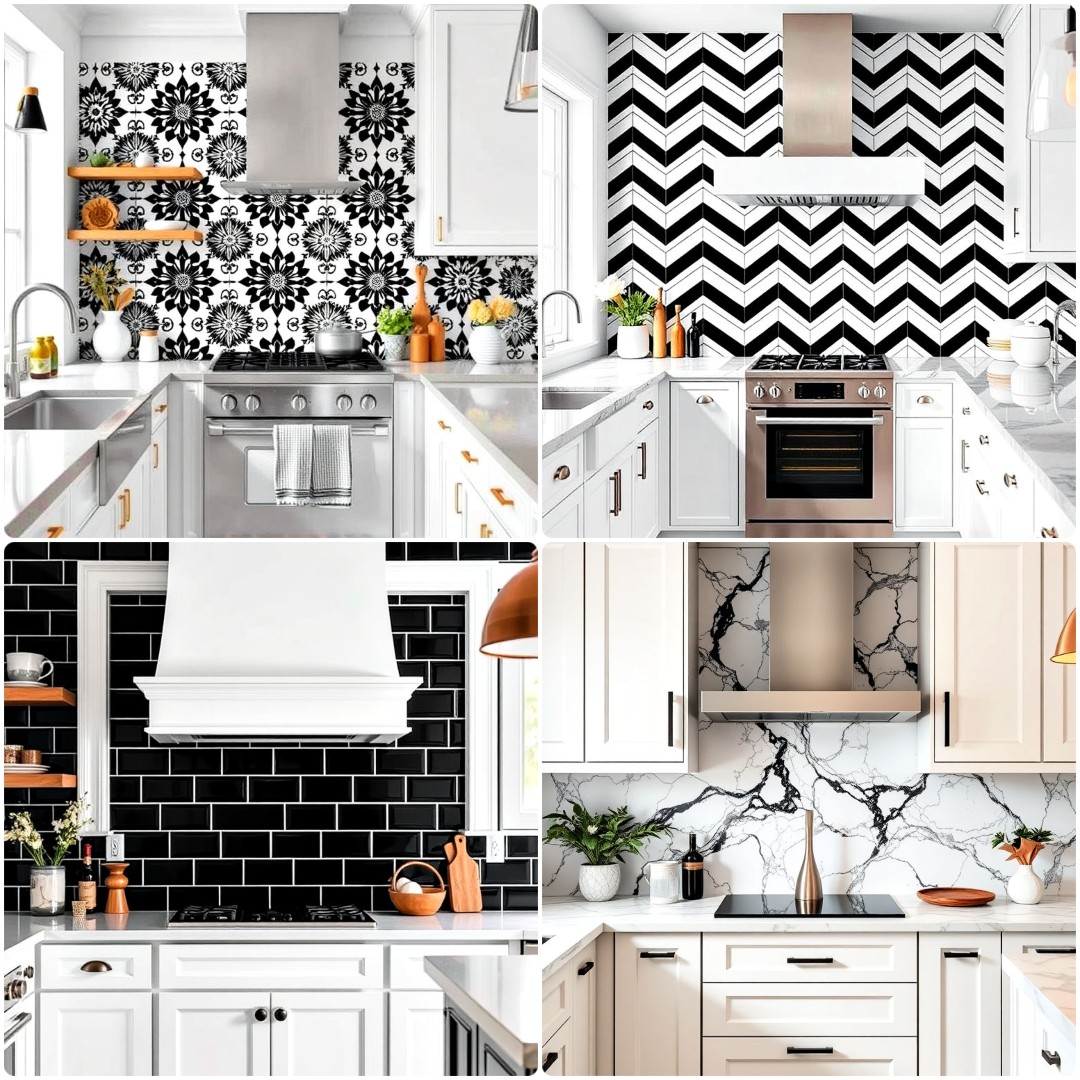 25 Black and White Kitchen Backsplash Ideas To Copy