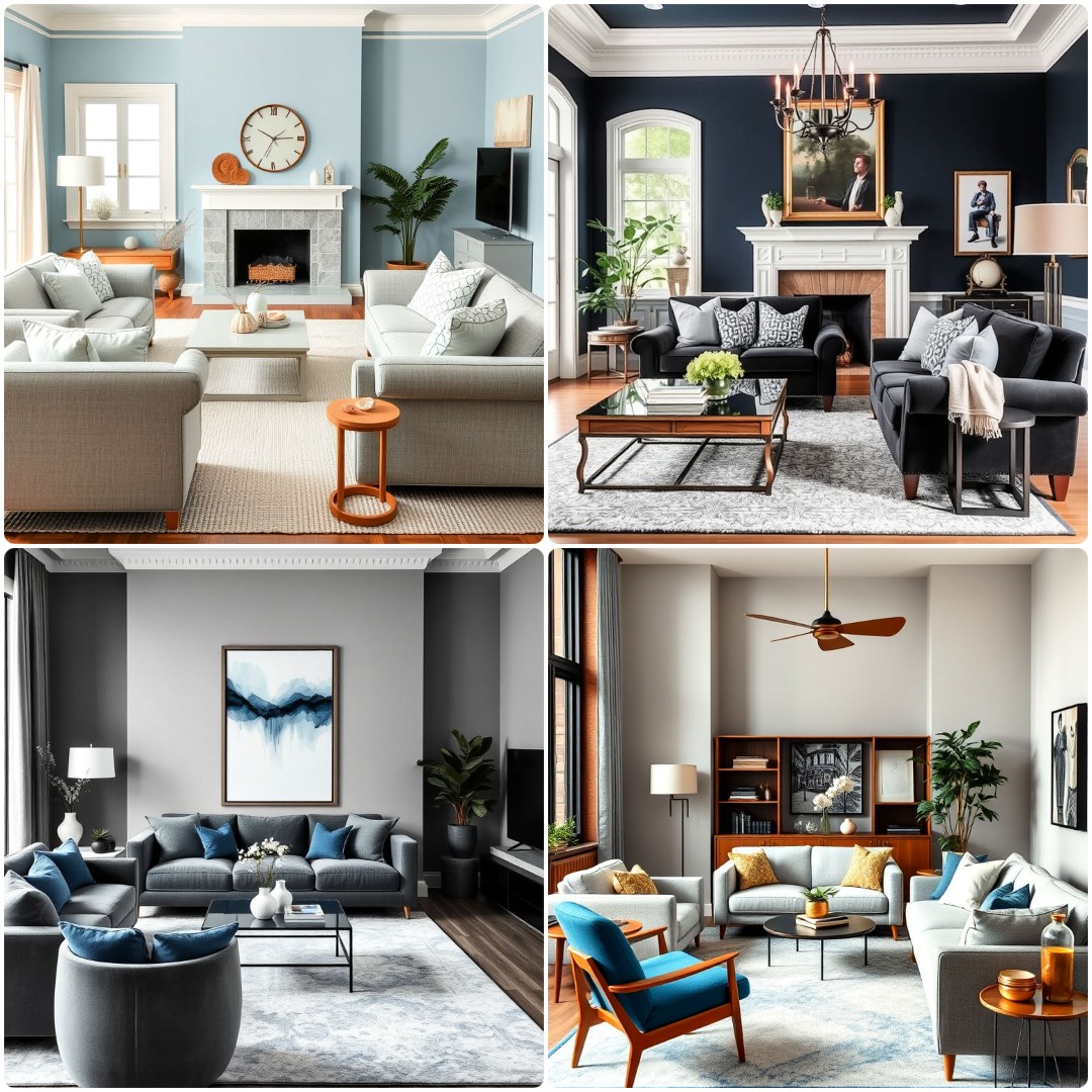 25 Blue and Grey Living Room Ideas for Cozy Elegance
