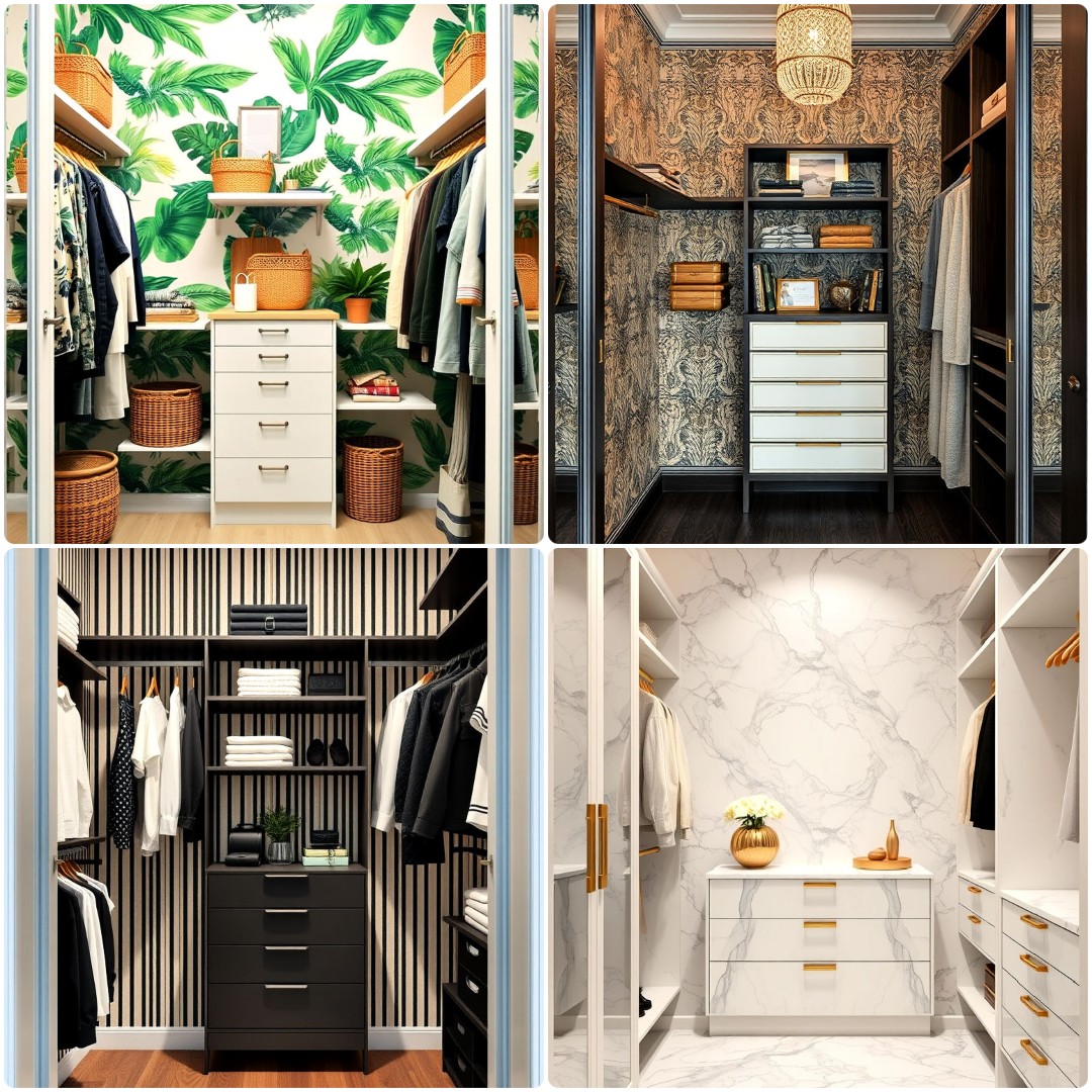15 Closet Wallpaper Ideas To Personalize Your Space