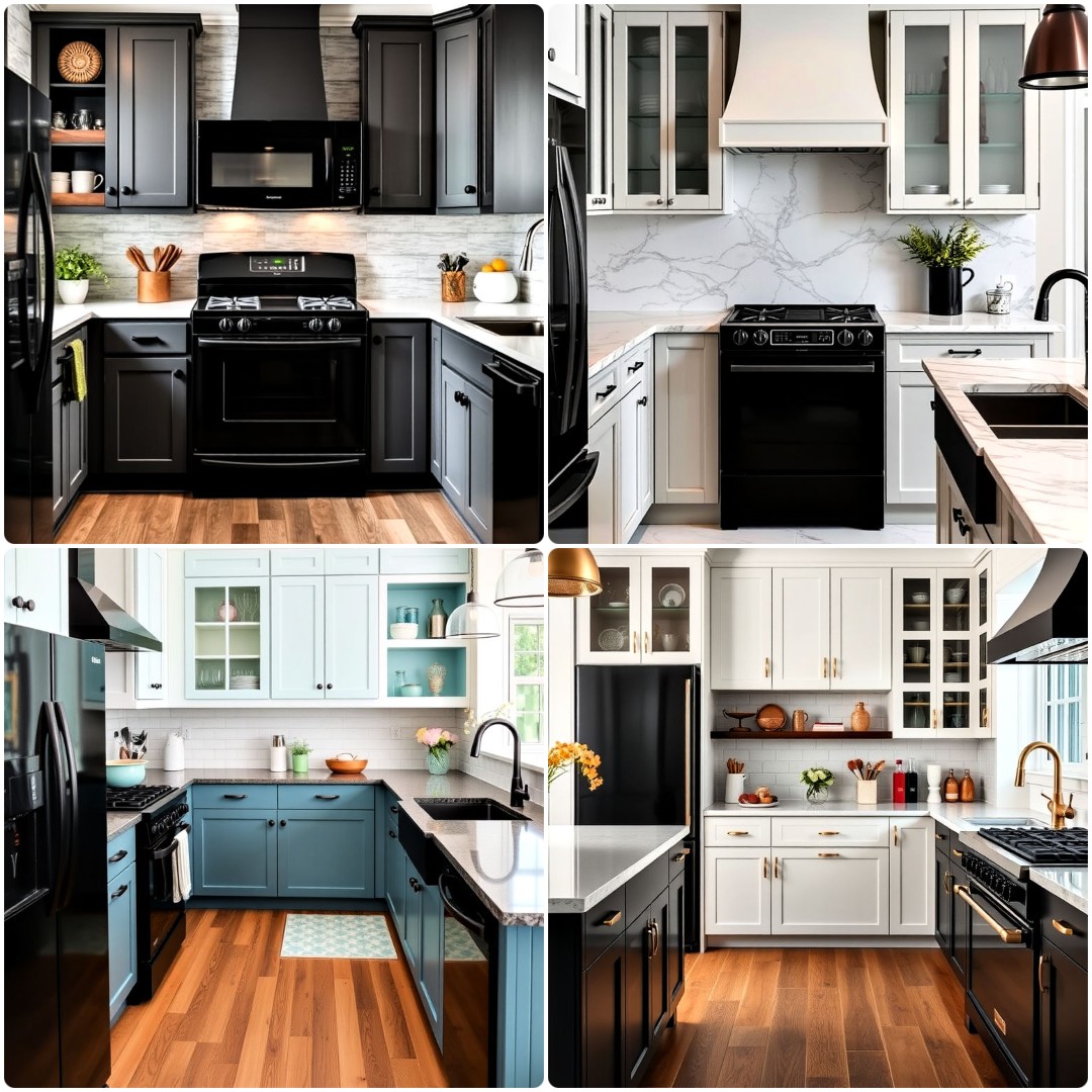 Kitchens With Black Appliances For A Sleek Look