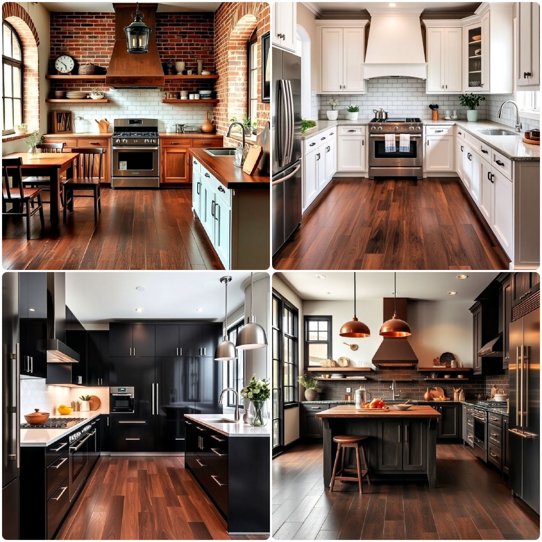 20 Dark Wood Floor Kitchen Ideas that Inspire Comfort
