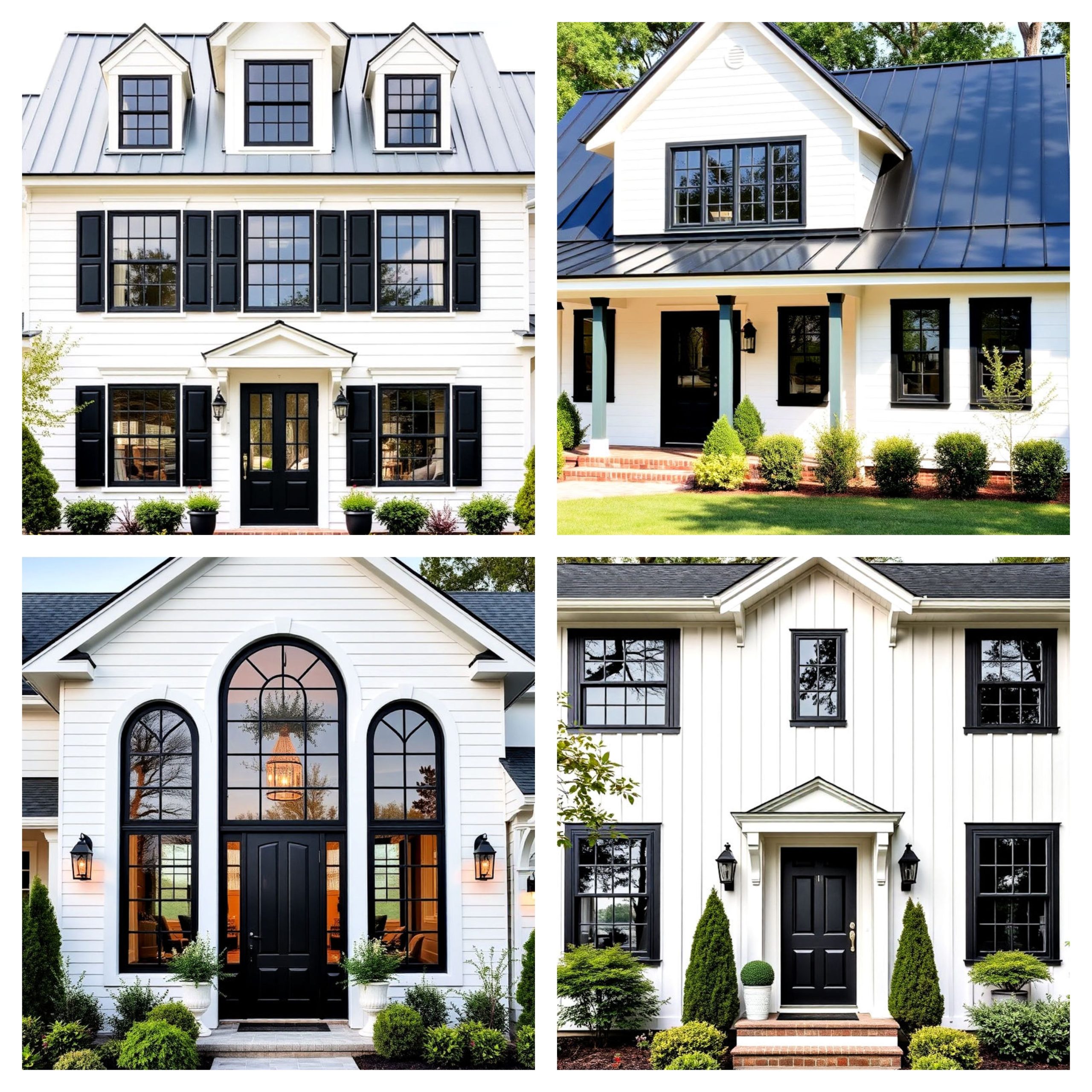 White Homes With Black Windows