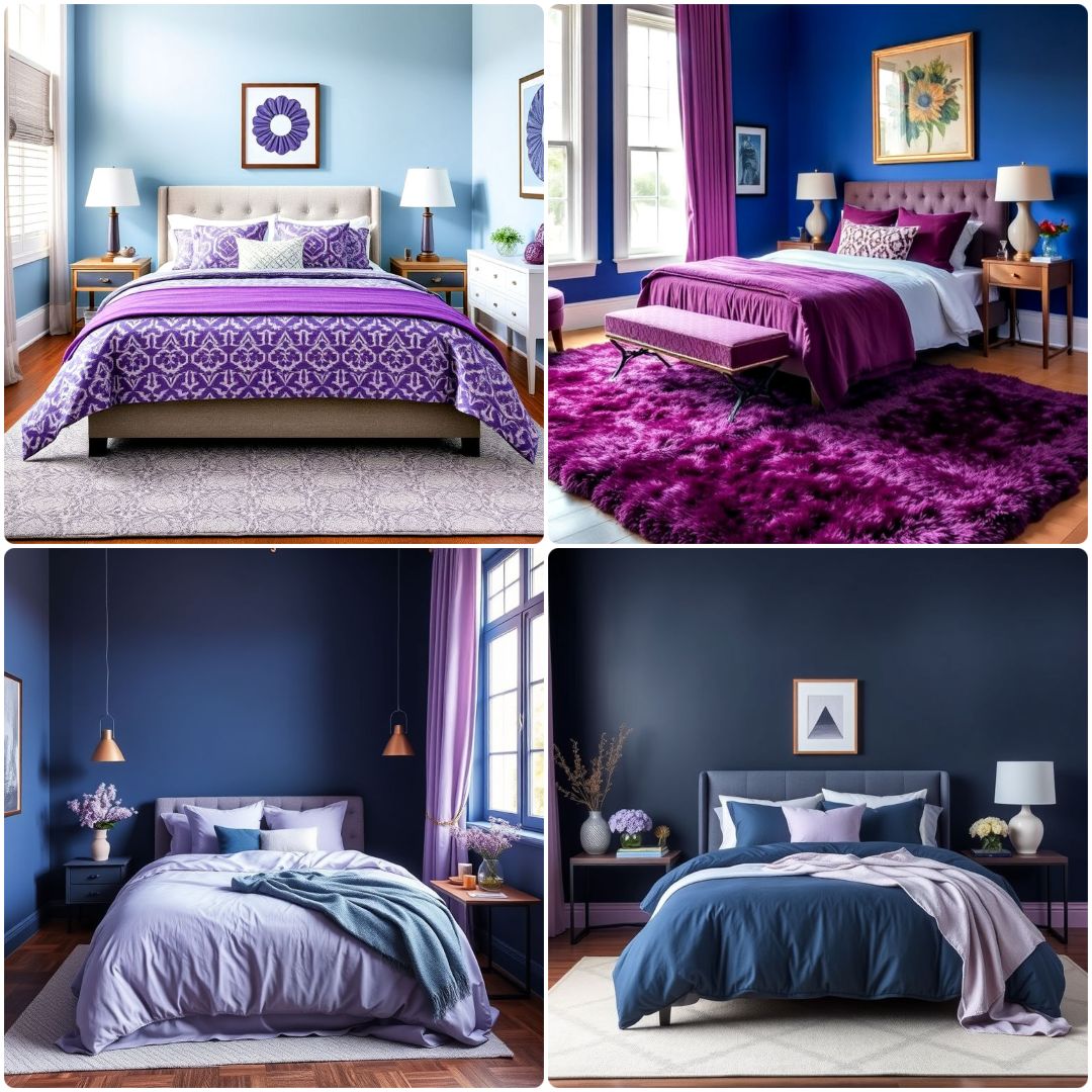 15 Purple and Blue Bedroom Ideas To Copy