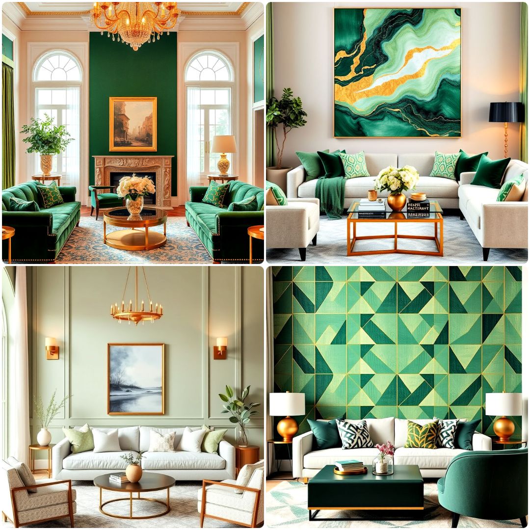 25 Green and Gold Living Room Ideas for A Luxurious Look
