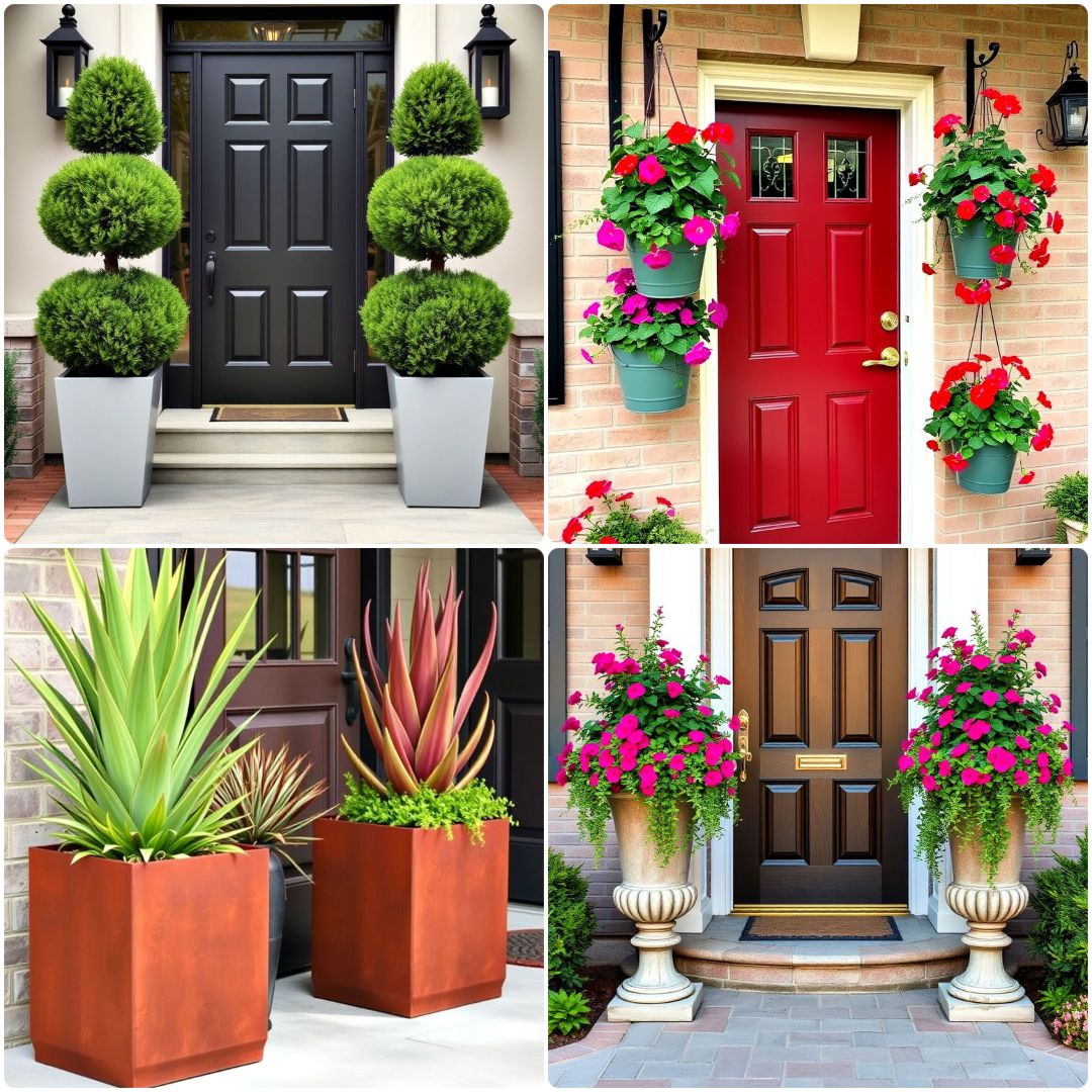 40 Front Door Planters To Enhance Curb Appeal