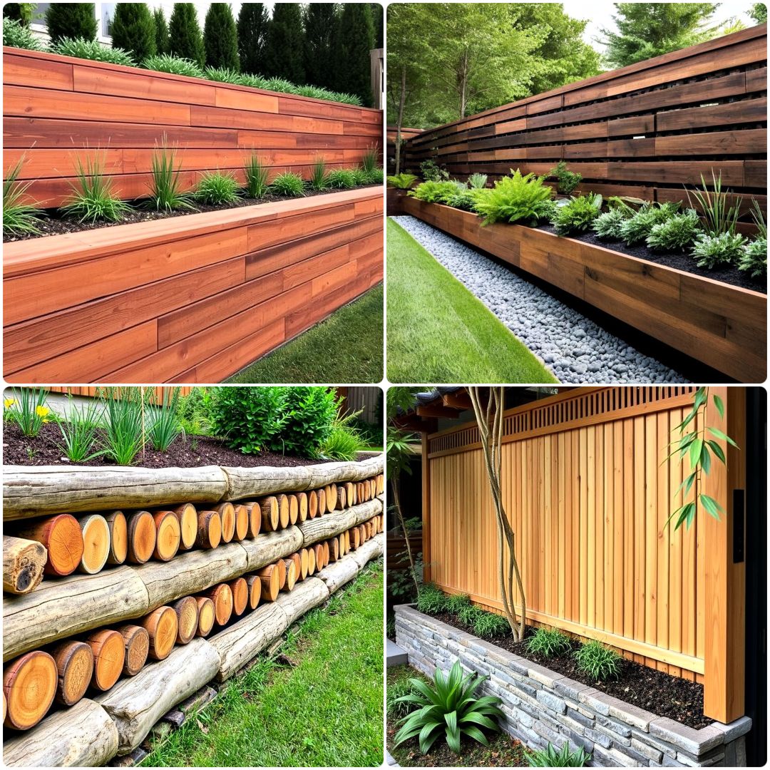15 Wood Retaining Wall Ideas You Can Try